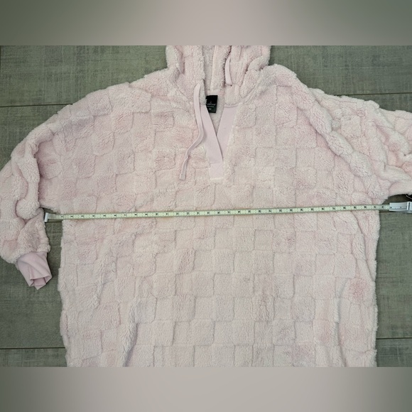NWT Cuddl Duds Checkerboard Plush Hooded Midi Lounger Pink Size 3X - Picture 5 of 5